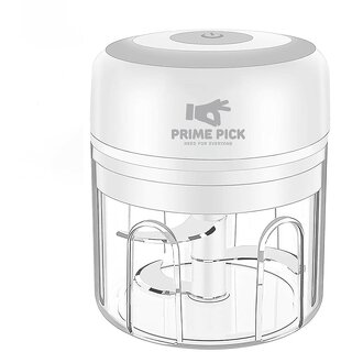                       Prime Pick Mini Electric Garlic Chopper with USB Rechargeable Wireless Portable Food Processor Blender Mixer                                              