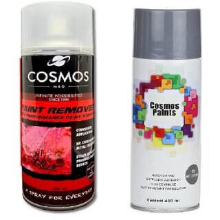                       Cosmos Paints Remover and Matt Light Grey Spray Paints Combo Pack (Combo of 2)                                              