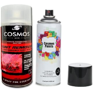                       Cosmos Paints Remover and Gloss Black Spray Paints Combo Pack (Combo of 2)                                              