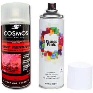                      Cosmos Paints Remover and Gloss White Spray Paints Combo Pack (Combo of 2)                                              