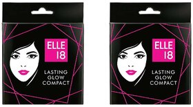 Elle 18 Lasting Glow Compact, Shell - 9g (Pack Of 2)