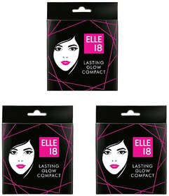 Elle 18 Lasting Glow Compact, Shell - 9g (Pack Of 3)