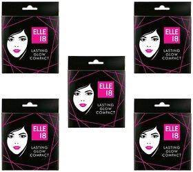 Elle 18 Lasting Glow Compact, Shell - 9g (Pack Of 5)