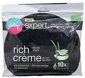 Godrej Expert Rich Creme Hair Colour Cream Shade 1.00 Natural Black 40ml