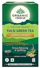 Organic India Tulsi Green Tea Lemon Ginger 100gm