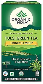 Organic India Tulsi Green Tea Honey Lemon (25 Tea Bags)