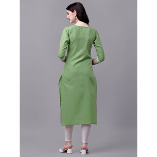 Chic Women Embroidery Cotton Round Neck Straight Kurta for Women 2025 at ShopCircuit | ONDC