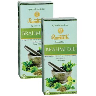                       Ramtirth Brahmi Ayurved Hair Oil - Pack of 2 (200ml)                                              