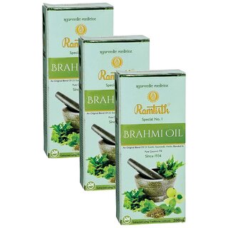                       Ramtirth Brahmi Ayurved Hair Oil - Pack of 3 (200ml)                                              
