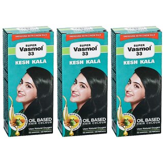 Super Vasmol 33 Kesh Kala Oil Based Hair Color - 100ml (Pack Of 3) Super Vasmol 33 Kesh Kala Oil Based Hair Color - 100ml (Pack Of 3)