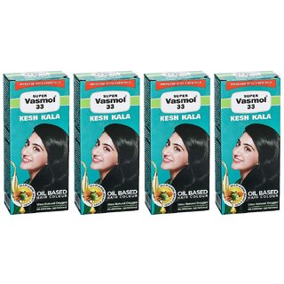                       Super Vasmol 33 Kesh Kala Oil Based Hair Color - 100ml (Pack Of 4)                                              
