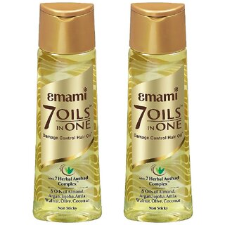 Emami 7 Oils in One Non Sticky Hair Oil - 100ml (Pack Of 2) Emami 7 Oils in One Non Sticky Hair Oil - 100ml (Pack Of 2)