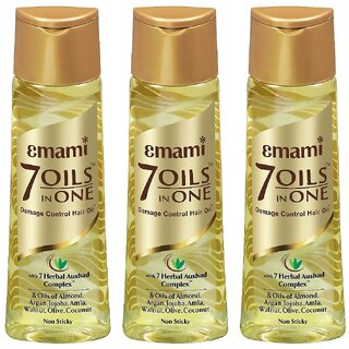 Emami 7 Oils in One Non Sticky Hair Oil - 100ml (Pack Of 3) Emami 7 Oils in One Non Sticky Hair Oil - 100ml (Pack Of 3)