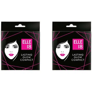                       Elle 18 Lasting Glow Compact, Shell - 9g (Pack Of 2)                                              