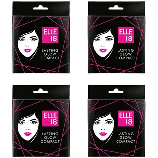                       Elle 18 Lasting Glow Compact, Shell - 9g (Pack Of 4)                                              