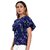 BLANCORA Casual Butterfly Sleeves Printed Women Blue Top
