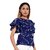 BLANCORA Casual Butterfly Sleeves Printed Women Blue Top