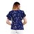 BLANCORA Casual Butterfly Sleeves Printed Women Blue Top