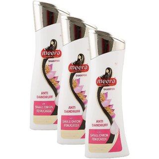                       Meera Anti Dandruff Hair Care Shampoo Bottle - Pack Of 3 (180ml)                                              