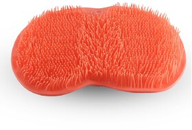 PRIME PICK Shower Foot  Back Scrubber, Wall Mounted Massage Pad  Soothes Tired Feet (Pack of 2, Orange)