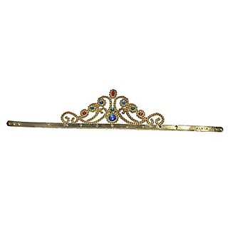                       Kaku Fancy Dresses Queen Crown/Snowflake Princess Dress Up/Hair Accessories/Gold Crown -Golden, Free Size, For Girls                                              