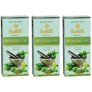                       Ramtirth Brahmi Hair Oil - 200ml (Pack Of 3)                                              