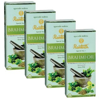                       Ramtirth Brahmi Hair Oil - 200ml (Pack Of 4)                                              
