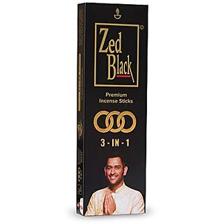                       Zed Black 3 in-1 Premium Incense Sticks for Everyday Use Long Lasting                                              