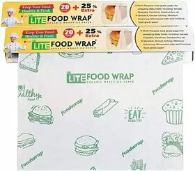 Maliso LITE Printed Food Wrap Paper Roll 25Meter (Pack of 2)