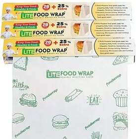 Maliso Printed Food Paper Wrap 25Mtr  Non Stick Butter Paper Roll for Kitchen Paper Foil  (Pack of 3, 25 m)