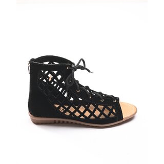                       RAHEGAS FEEL LIKE STUNNING New Black Gladiator Sandal For Women                                              