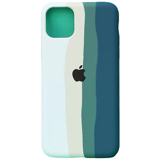                       Maliso Silicon Back Cover for iPhone 12 Pro max | Made with Anti Scratch Material with Premium look (White and Navy)                                              