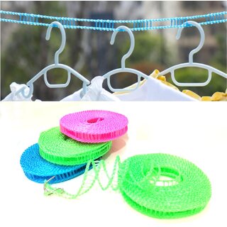                       Prime Pick Washing Line 5M, Non-Slip and Windproof Clothes Line, Portable Washing Line with 2 Stainless Hooks Pack of 3                                              