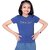 One Sky Girls Typography Pure Cotton T Shirt (Blue, Pack Of 1)