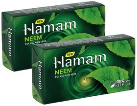 Hamam Tulsi, Neem  Aloe Vera Soap - Pack Of 2 (45g)