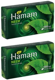 Hamam Neem Tulsi  Aloevera Soap - 100g (Pack Of 2)