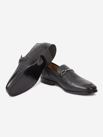 HATS OFF ACCESSORIES Men Genuine Leather Black Buckle Loafer Shoes