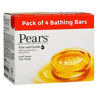 Pears Pure & Gentle Soap Bar - 75g (Pack of 4) Pears Pure & Gentle Soap Bar - 75g (Pack of 4)