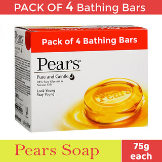                       Pears Pure & Gentle Bathing Bar - Pack Of 4 (75gm Each)                                              