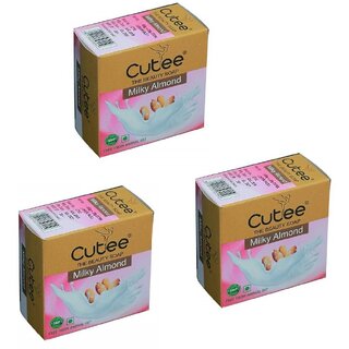                       Cutee The Beauty Milky Almond Soap - Pack Of 3 (100g)                                              