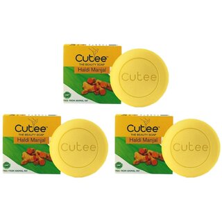 Cutee The Beauty Haldi Manjal Soap - Pack Of 3 (100g) Cutee The Beauty Haldi Manjal Soap - Pack Of 3 (100g)