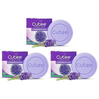                       Cutee The Beauty Lavender Bloom Soap - Pack Of 3 (100g)                                              