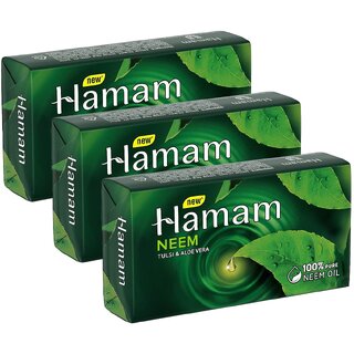 Hamam Neem Tulsi & Aloevera Soap - 150g (Pack Of 3)