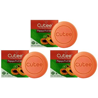 Cutee The Beauty Papaya Fruit Mix Soap - Pack Of 3 (100g) Cutee The Beauty Papaya Fruit Mix Soap - Pack Of 3 (100g)