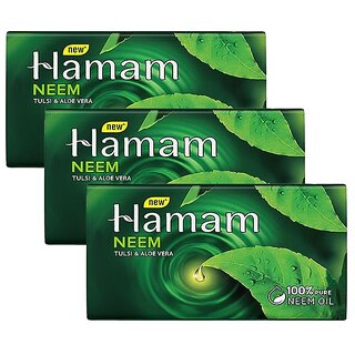 Hamam Neem Tulsi & Aloevera Soap - 45g (Pack Of 3)