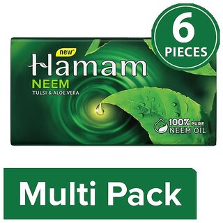 Hamam Neem, Tulsi And Aloe Vera Soap (45g - Pack Of 6)