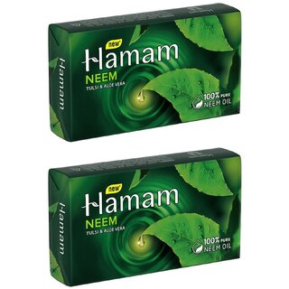 Hamam Neem Tulsi  Aloevera Soap - 100g (Pack Of 2)