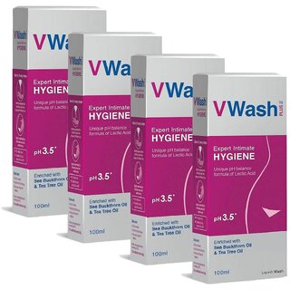                       VWash Plus Expert Intimate Hygiene - 100ml (Pack Of 4)                                              