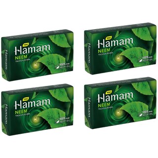                       Hamam Neem Tulsi  Aloevera Soap - 100g (Pack Of 4)                                              