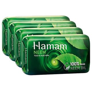 Hamam Neem, Tulsi And Aloe Vera Soap (100g - Pack Of 4) Hamam Neem, Tulsi And Aloe Vera Soap (100g - Pack Of 4)